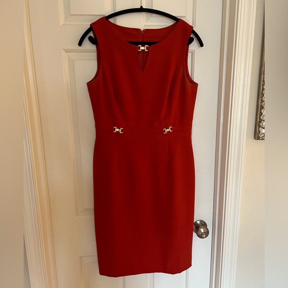 Burnt orange Tahari dress